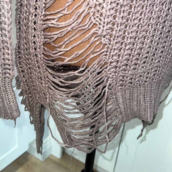 Windsor Dusty Rose Cable Knit Distressed Sweater Dress, Junior Women’s Medium - Picture 11 of 12